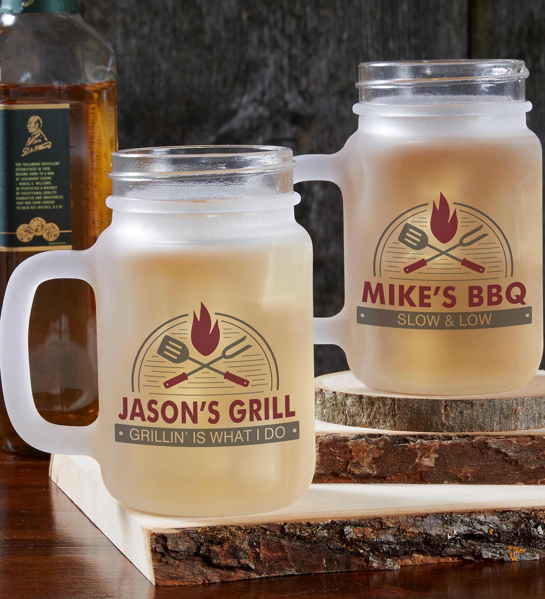 The Grill Personalized Frosted Mason Jar